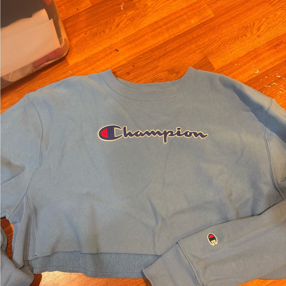 Champion Light Blue Logo Sweatshirt